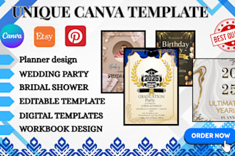 design custom editable canva templates for any niche fast