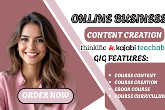 create online course content, course curriculum, course creation, ebook course