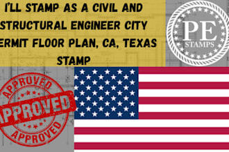 nj, nyc, ga, ca, tx, az pe stamp floor plan structural engineer for city permit