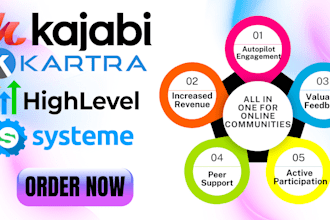 build kajabi kartra ghl systemeio course website membership site funnel VA