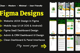 do figma UI UX design for website, mobile app, saas dashboard, and admin panel