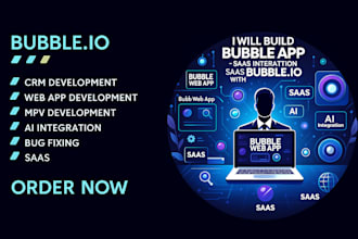 develop bubble io adalo glide bubble mvp ai api website web app saas mobile app