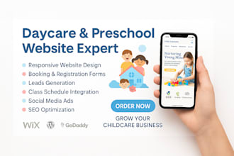 design kindergarten preschool childcare daycare website leads and ads