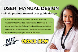design unique user manual, booklet, custom instruction manual, translate