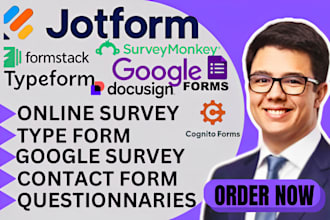create jotform,google form, typeform,formstack, cognito, docusign form