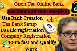 create USA business bank, wise, payoneer, stripe, mercury and address for llc