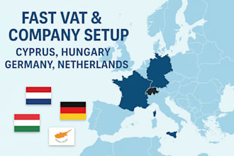 get vat and company setup in cyprus, hungary, germany, netherlands