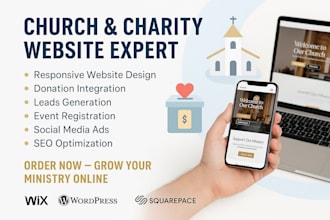 design church website charity donation church leads church social media ads