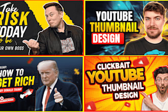 clickbait youtube thumbnail podcast cover ai thumbnail pro design custom visuals