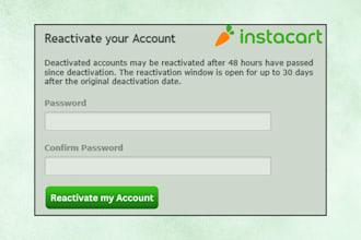 activate banned instacart and doordash as per requirement