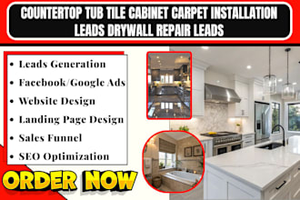 countertop tub tile cabinet carpet installation leads drywall repair leads