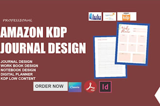 design custom digital planner notebook kdp journal for amazon kdp low content