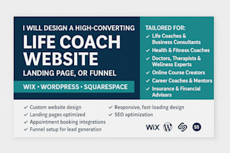 design life coaching website, consulting website, life coach leads career coach