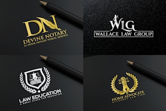 do law firm lawyer notary attorney justice law office advocate legal logo design