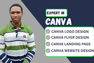design canva landing pages, flyer, logo, for your brand