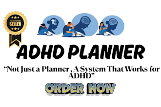 printable adhd digital planner adhd journal adhd planner with habit tracker list
