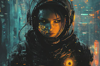 drawing a sci fi character illustration or sci fi