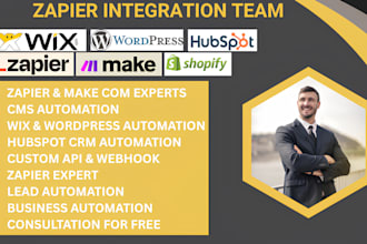 zapier make com shopify etsy wix wordpress woocommerce api integration hubspot