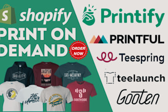 build printify printful shopify dropshipping store or figma to shopify website