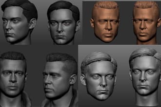 sculpt realistic 3d head in zbrush 3d bust from photo stl file for 3d printing