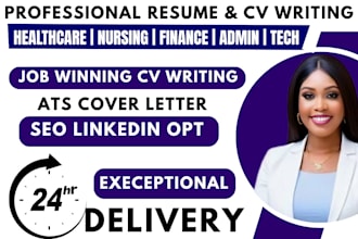 write healthcare nursing sales law finance admin tech resume cv jobs