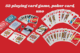 design 52 playing card game poker card uno card box mockup custom design