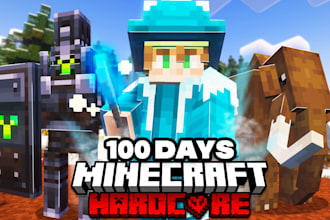 create a minecraft thumbnail 100 days and more