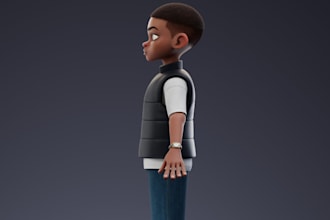 clean topology 3d cartoon character,3d avatar character,zbrush, 3d kid animation