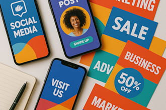 l design engaging social media graphics and marketing materials