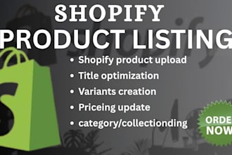 do shopify product listing, product description and collection management