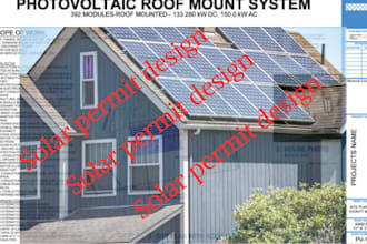 do solar design, pv system, solar permit, and autocad electrical plans