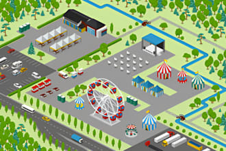 design custom illustrated vector maps for travel, events, festival within 24 hrs