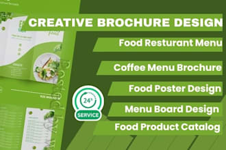 design food brochure poster flyer resturant menu listfood phamplet in 24 hrs