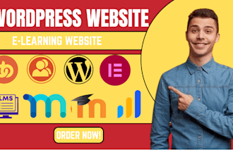 design worpress moodle elearning cource lms website using buddypress learndash