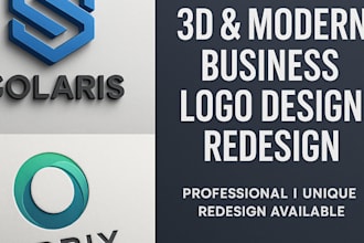 do outstanding 3d and modern business logo design ad redesign for you