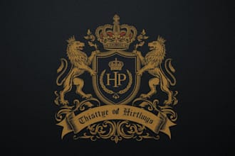 design a luxury heraldic crest logo