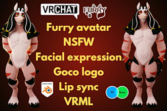 edit or create nsfw furry vrchat avatar, vrm vtuber model for vseeface, animaze
