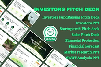 design investors pitch deck, financial projection for tech startup fundraising