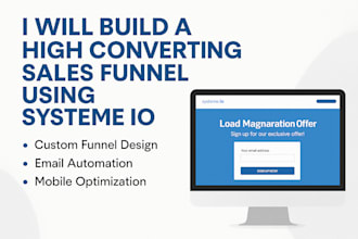 design or redesign a complete sales funnel in systeme io with email automation