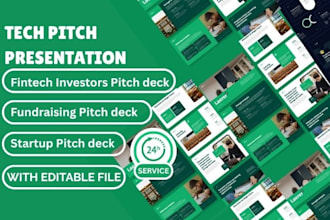 design corporate fintech biotech tech startups investors fundraising pitch deck