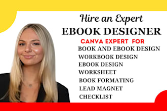design canva ebook, workbook, lead magnet, worksheet or pdf