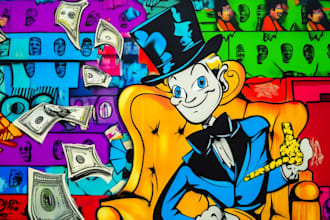create a unique pop art and street graffiti style modern artwork