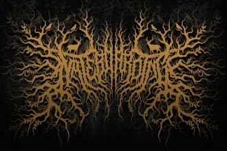 design death metal logo, slamming,gore grind,black metal