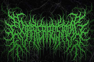 create death, black metal, grindcore, hardcore band logo