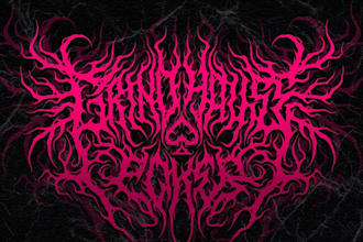 create chrome metallic black slaming, goregrind, brutal death metal logo design