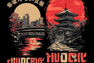 create japanesse style tshirt design japan clothing