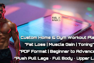 create a customized home or gym workout plan PDF for your fitness goal