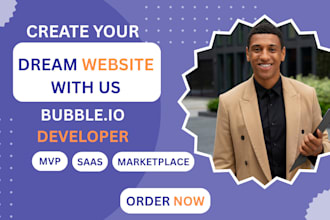 build your responsive and dynamic web app, bubble io website, bubble saas