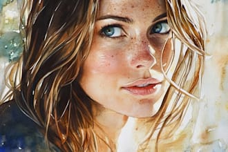 draw your portrait in watercolor