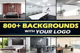 design zoom virtual background professionally with 3d logo